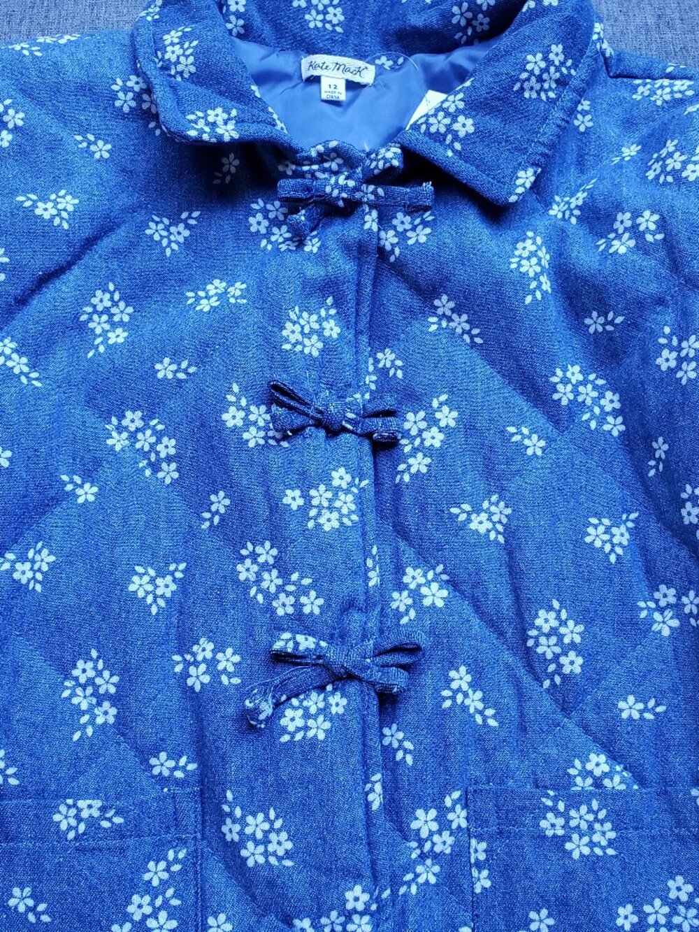 BNWT KATE MACK blue jean colorway 100% cotton soft quilt jacket (12)